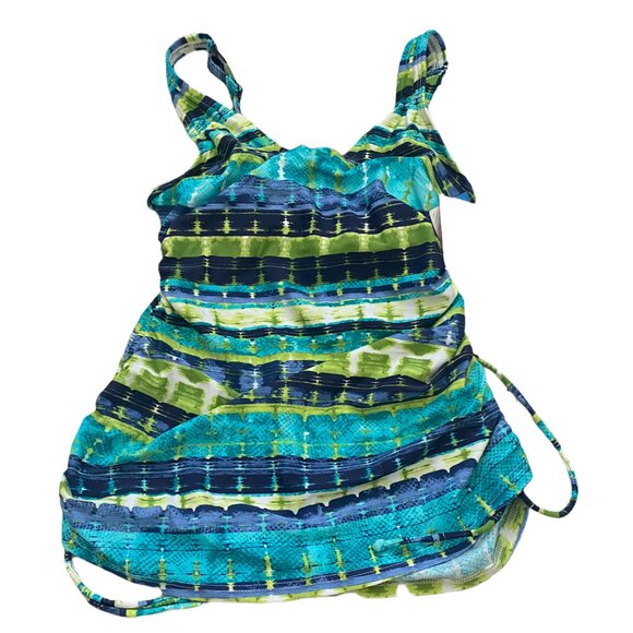 croft & barrow Other - NEW Croft Barrow Women's Swim Tankini Top Swimsuit Size 8D Blue Striped Padded